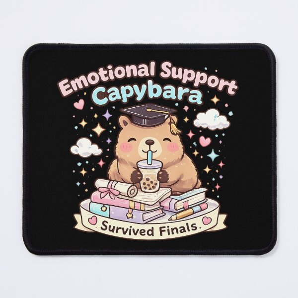 Item preview, Cute Emotional Support Capybara Graduation – Survived Finals Kawaii Study Gift designed and sold by MartBook.