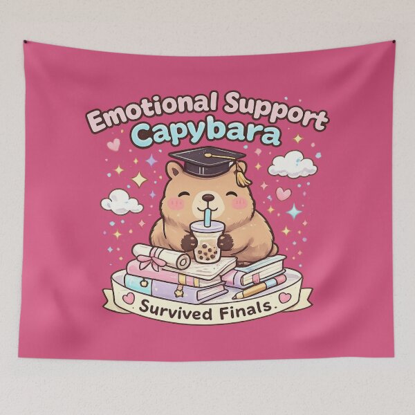 Item preview, Cute Emotional Support Capybara Graduation – Survived Finals Kawaii Study Gift designed and sold by MartBook.