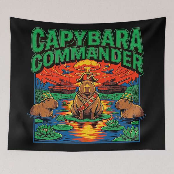 Item preview, Capybara Commander Funny Capybara Warrior designed and sold by Kitkin.