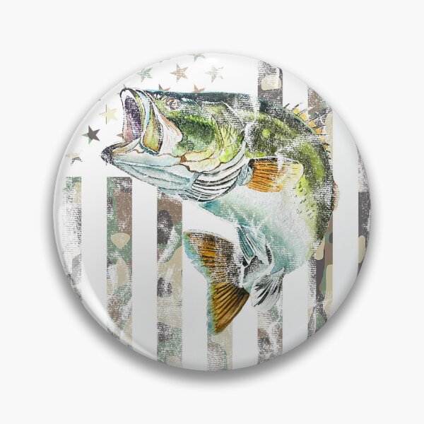 Item preview, (Art on Back) American Flag Camo Bass Fish Fishing T-Shirt designed and sold by DArtfulStudio.