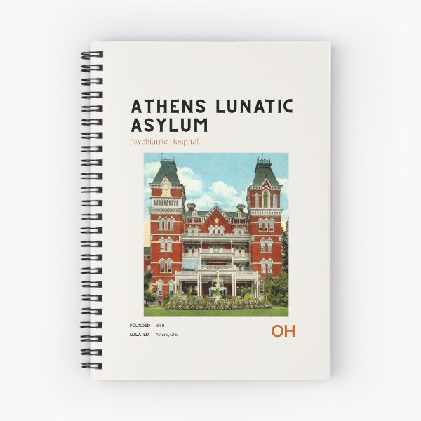 Item preview, Athens Lunatic Asylum Midcentury Modern Travel Poster designed and sold by GhostlyWorld.