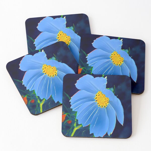 Item preview, Abstract Impressionist Blue Cosmos Flower Digital Art designed and sold by BalkanBloomArt.