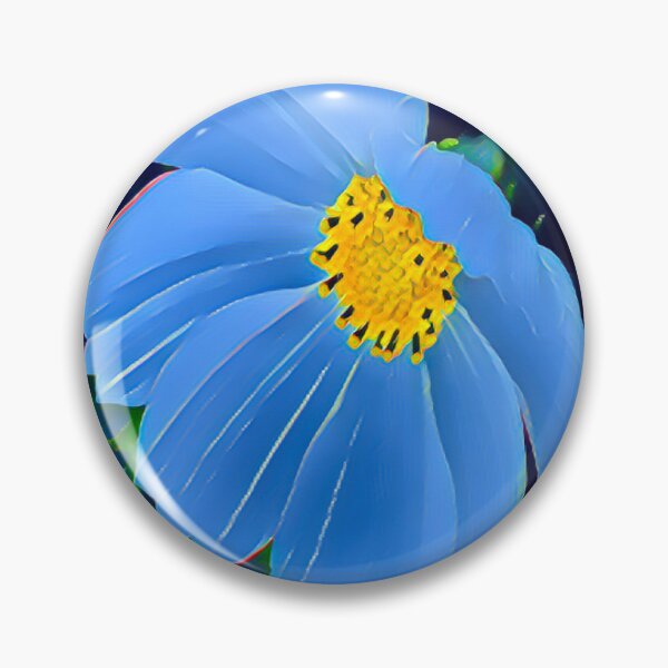 Item preview, Abstract Impressionist Blue Cosmos Flower Digital Art designed and sold by BalkanBloom.