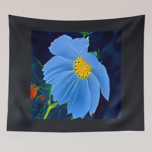 Item preview, Abstract Impressionist Blue Cosmos Flower Digital Art designed and sold by BalkanBloomArt.