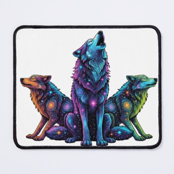 Item preview, Galactic Space Wolf – Cosmic Neon Fur Warrior Tee designed and sold by PixelStyle Studio.