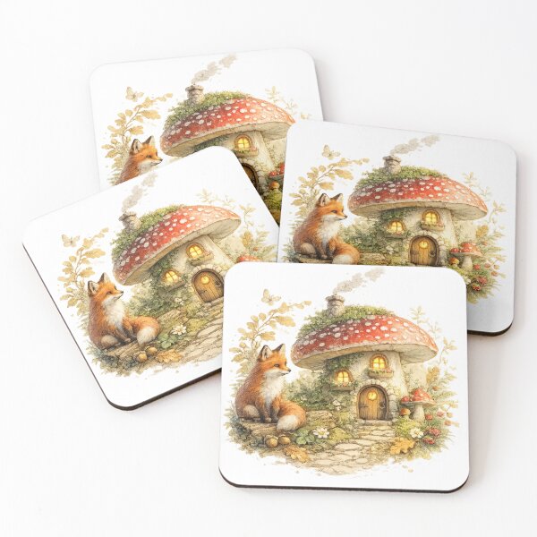 Item preview, Fox Mushroom House Cottagecore Forest Magic designed and sold by CalmCapy Co.