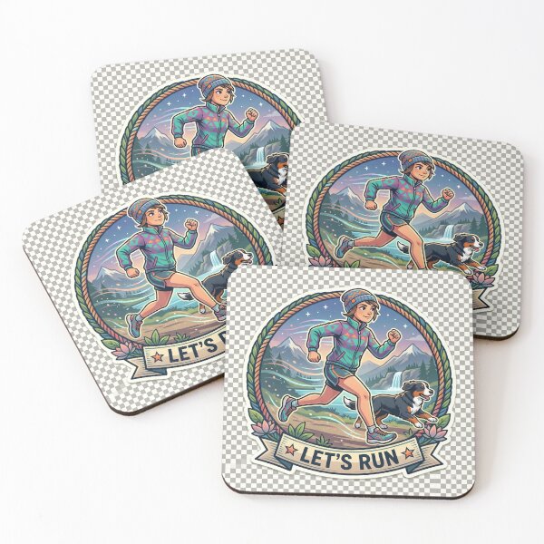 Item preview, Let's Run Hiking Girl with Dog Sticker designed and sold by venus-st.