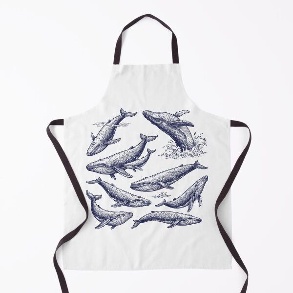 Item preview, Vintage Engraved Whales - Retro Nautical Ocean Marine Biology Art designed and sold by AdyKurniawan.
