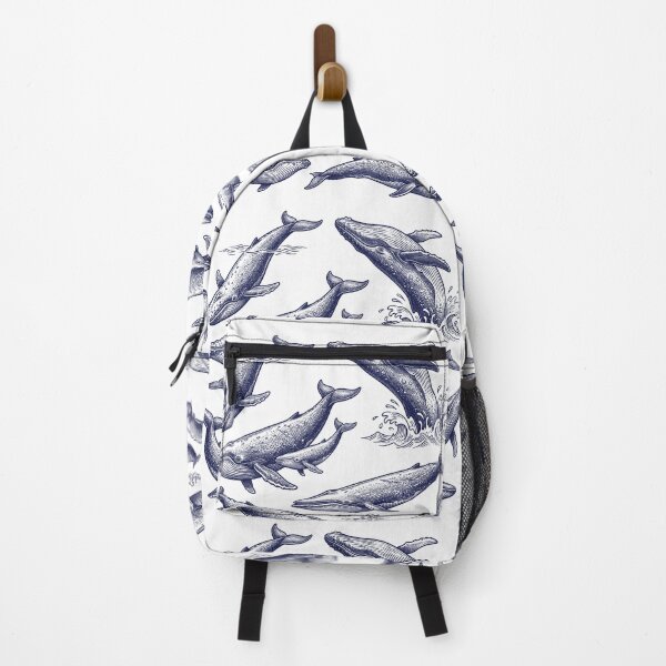 Item preview, Vintage Engraved Whales - Retro Nautical Ocean Marine Biology Art designed and sold by AdyKurniawan.