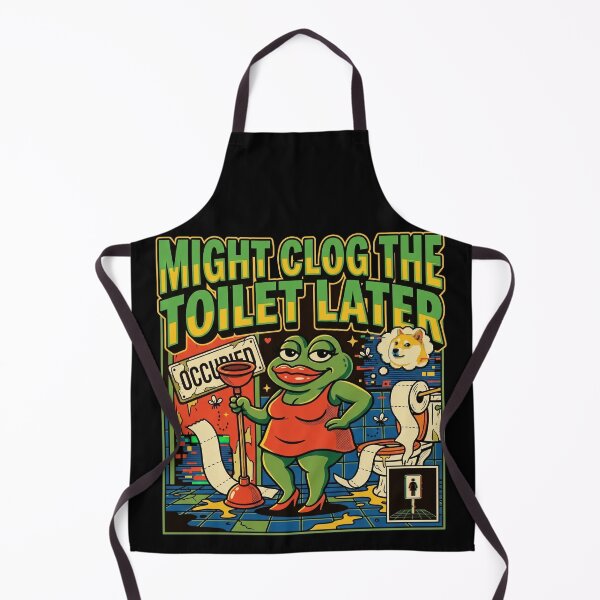 Item preview, Might Clog The Toilet Later Funny Pepe Frog Meme designed and sold by Kitkin.