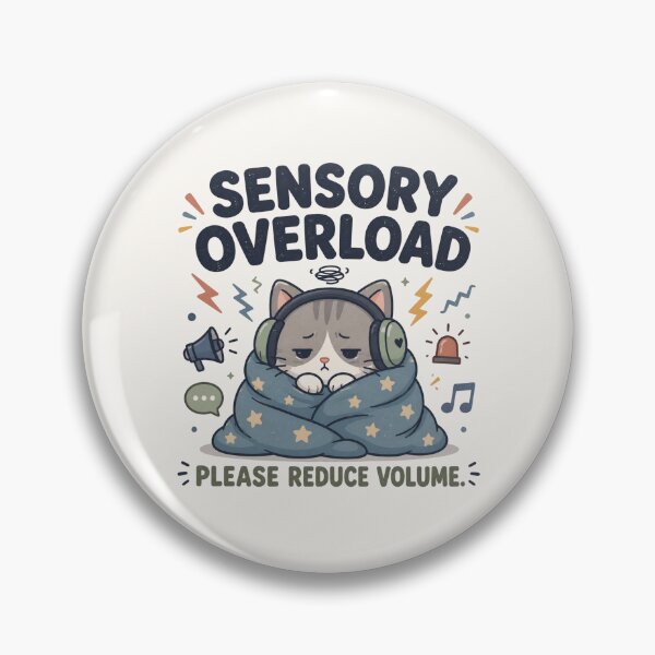 Item preview, Sensory Overload Please Reduce Volume – Cute Cat Overstimulated Design designed and sold by BlackSector77.