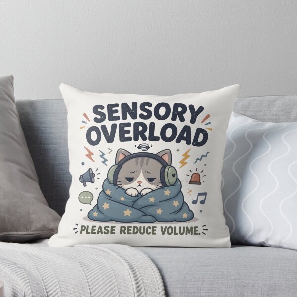 Item preview, Sensory Overload Please Reduce Volume – Cute Cat Overstimulated Design designed and sold by BlackSector77.
