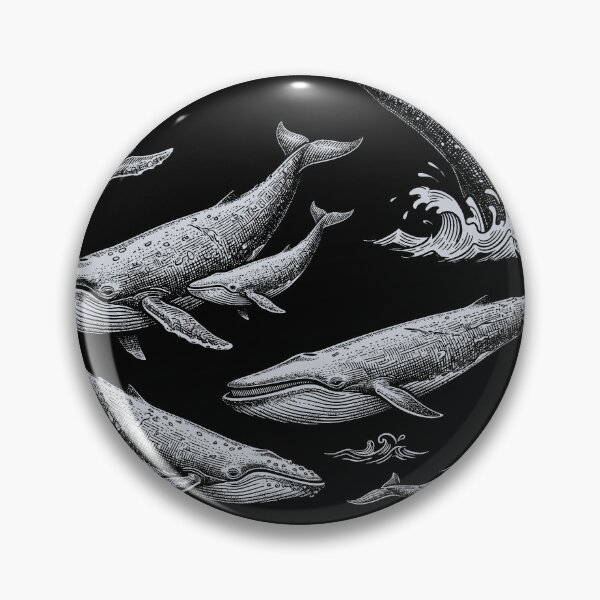 Item preview, Vintage Engraved Whales - Retro Nautical Ocean Marine Biology Art designed and sold by AdyKurniawan.