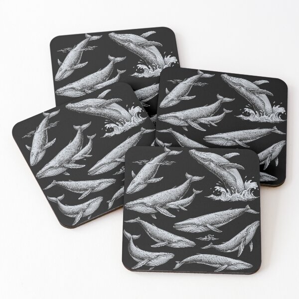 Item preview, Vintage Engraved Whales - Retro Nautical Ocean Marine Biology Art designed and sold by AdyKurniawan.
