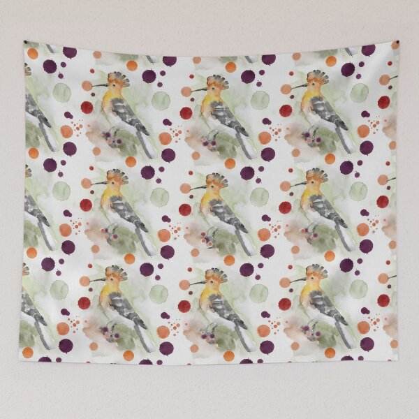 Item preview, ​Minimalist Hoopoe Bird Watercolor Pattern designed and sold by wissal.studio.