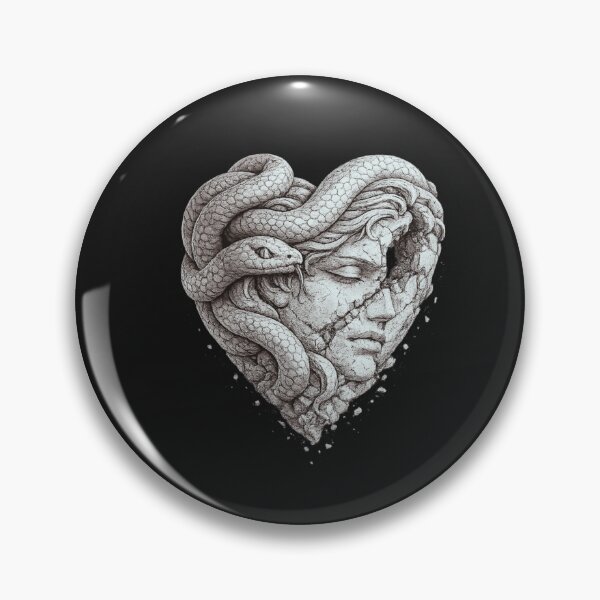 Item preview, Cursed Heart - Medusa Serpent Heart Dark Mythology Design designed and sold by unglaublichGut.