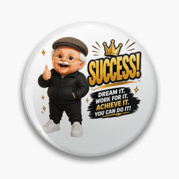 Item preview, Success Mindset Motivation Sticker | Cute Successful Grandpa designed and sold by smartprintuk.