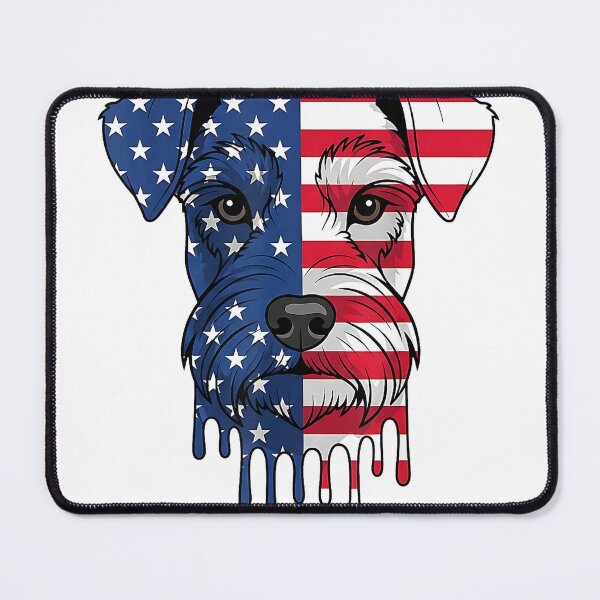 Item preview, 4th of July Miniature Schnauzer Dog American Flag Patriotic T-Shirt designed and sold by JJLetterDesigns.