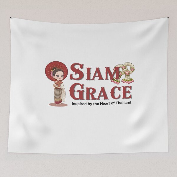 Item preview, Siam Grace | Cute Thai Girl with Traditional Umbrella | Kawaii Thailand Illustration designed and sold by Beeform.