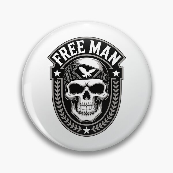 Item preview, Free Man Chrome Eagle Emblem Patriotic Outlaw Star Badge designed and sold by samadchabot.