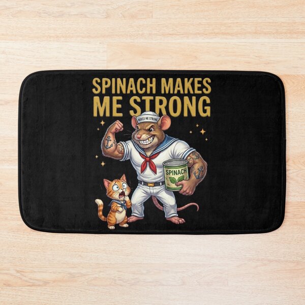 Item preview, Funny Gym Mouse Spinach Power Sailor Cartoon Sticker designed and sold by M.Store.