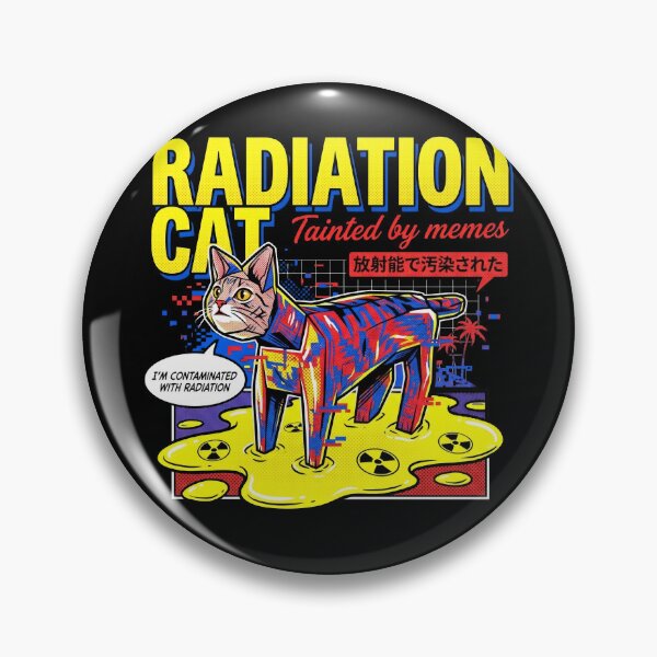 Item preview, Radiation Cat Tainted by Memes Glitch Art Retro Vaporwave Kitty designed and sold by Kitkin.
