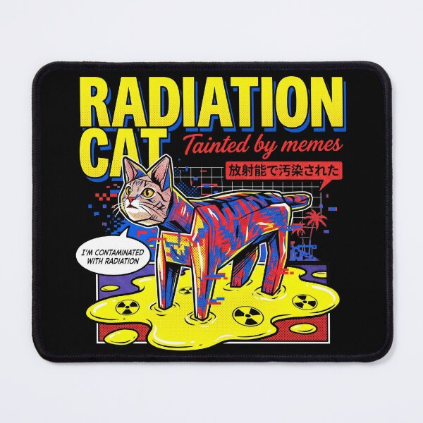 Item preview, Radiation Cat Tainted by Memes Glitch Art Retro Vaporwave Kitty designed and sold by Kitkin.