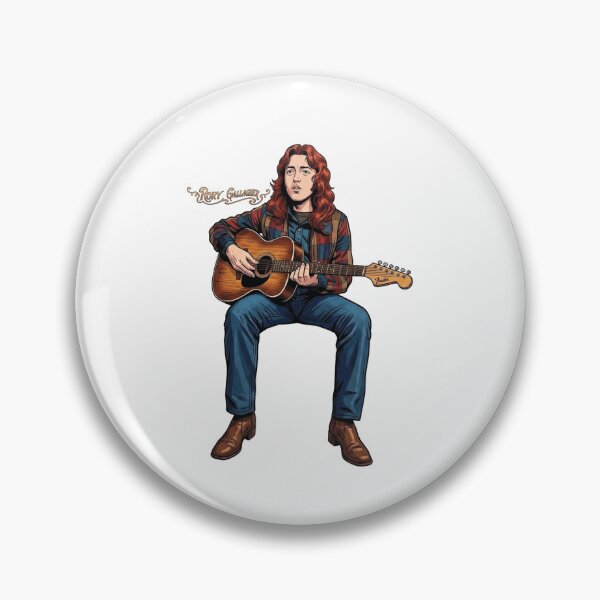 Item preview, Rory Gallagher Acoustic Session Retro Comic Rock Sticker designed and sold by topprinting.