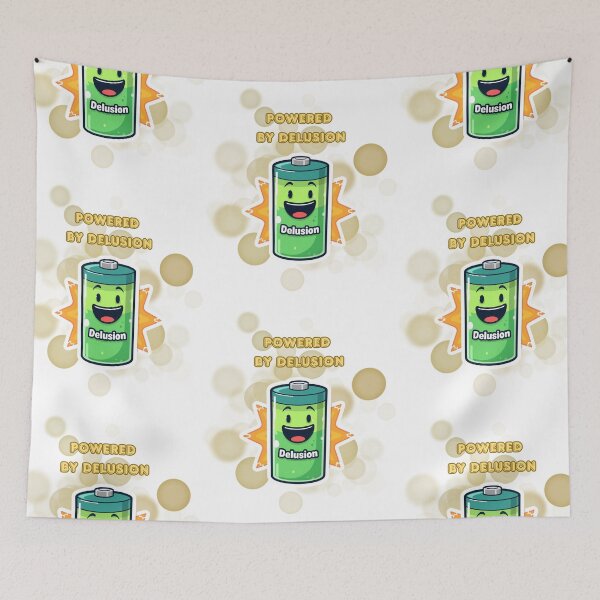 Item preview, Powered By Delusion Funny Motivational Meme designed and sold by iamKRUK.