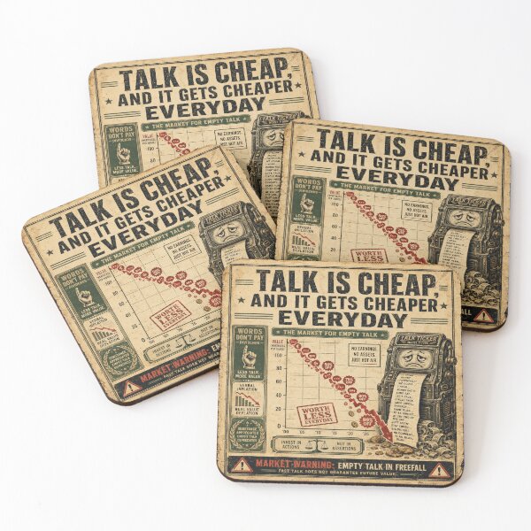 Item preview, Talk Is Cheap And It Gets Cheaper Everyday Retro Finance Tee designed and sold by POD DYNASTY | Original Print On Demand T-Shirt Graphics.