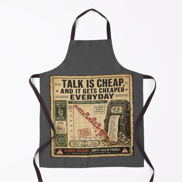 Item preview, Talk Is Cheap And It Gets Cheaper Everyday Retro Finance Tee designed and sold by POD DYNASTY | Original Print On Demand T-Shirt Graphics.