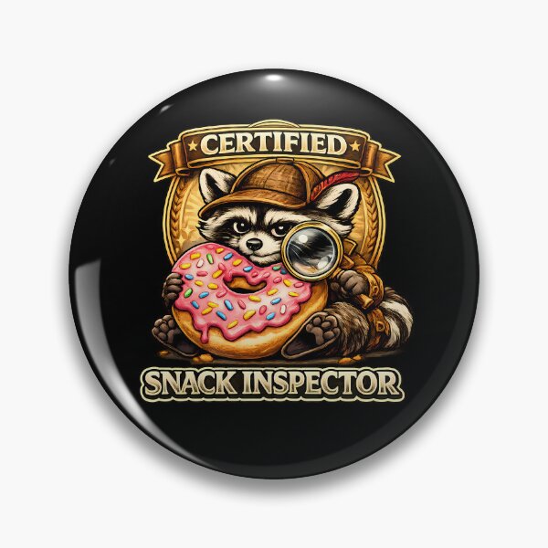 Item preview, Certified Snack Inspector Funny Raccoon Donut Lover Vintage Graphic T-Shirt designed and sold by clockedoutwearshop.