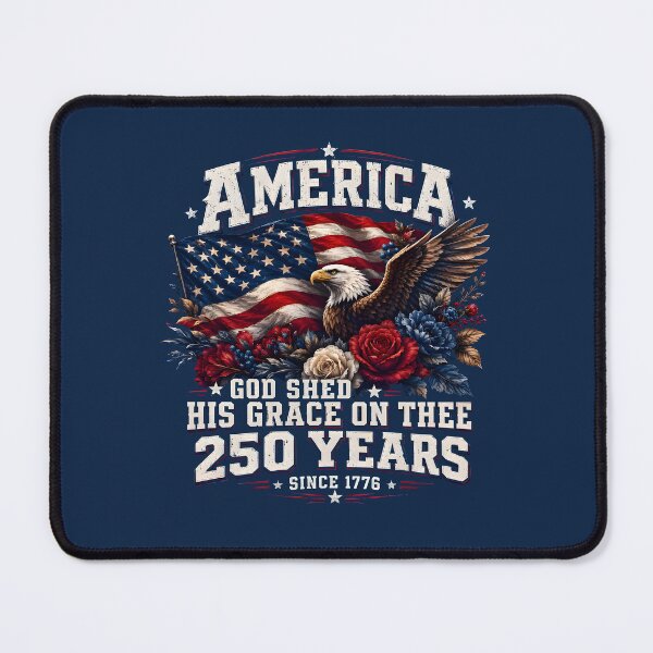 Item preview, America God Shed His Grace On Thee 250 Years Since 1776 Patriotic Floral Flag Shirt, USA Anniversary Vintage Independence Day Tee designed and sold by PixelForge11.