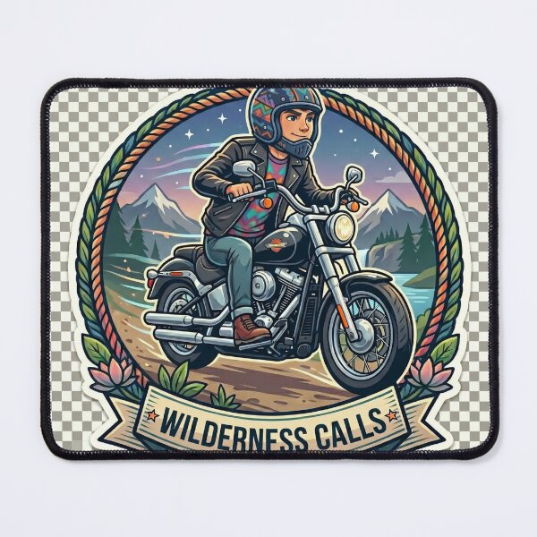 Item preview, Wilderness Calls Motorcycle Boy Sticker designed and sold by venus-st.