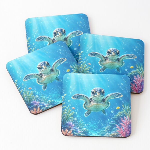 Item preview, Cute Sea Turtle Coral Reef designed and sold by SRY DESIGN.