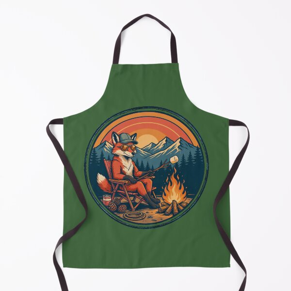 Item preview, Fox Roasting Marshmallows Retro Sunset Outdoor Adventure designed and sold by lazulishop.
