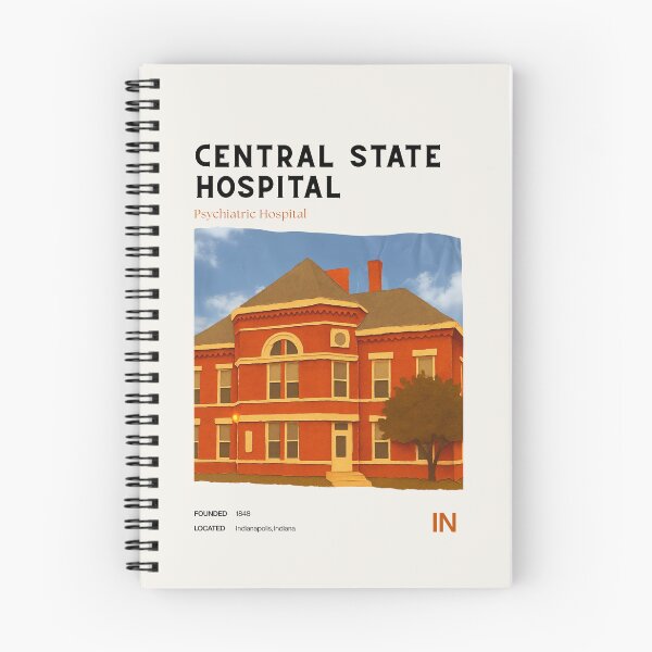 Artikelvorschau, Central State Hospital (Indianapolis, Indiana) Midcentury Modern Reiseplakat entworfen und verkauft von GhostlyWorld.