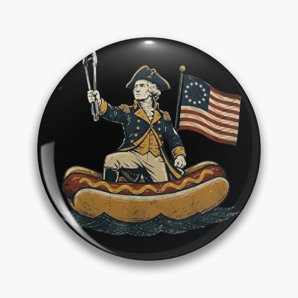 Item preview, George Washington Hot Dog Boat Funny Patriotic BBQ 4th of July designed and sold by haitrieuic96.