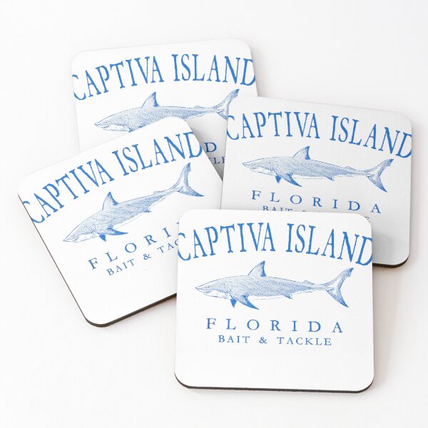 Item preview, Captiva Island Florida Shark Retro Blue Art Fishing T-Shirt designed and sold by KTY-NUSS.