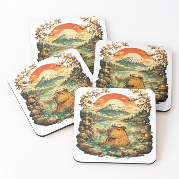 Item preview, Vintage Japanese Capybara Hot Spring designed and sold by Mysthor-Designs.