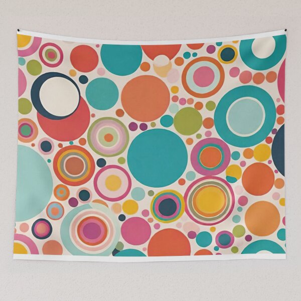Item preview, Retro Abstract Circles Geometric Pattern designed and sold by AlxVel.