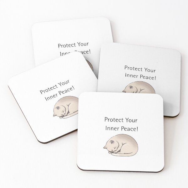 Item preview, Protect Your Inner Peace – cute sleeping cat designed and sold by CreationSpace3005.