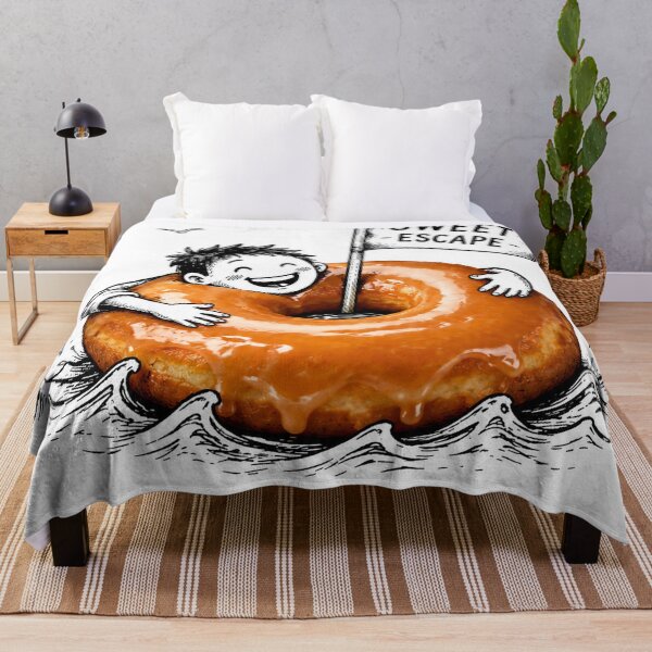 Item preview, Sweet Escape - Whimsical Mixed Media Donut Doodle Art designed and sold by LoomLite.