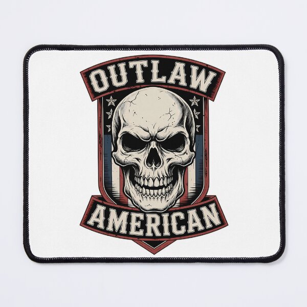 Item preview, Outlaw American Vintage Skull Shield Emblem designed and sold by samadchabot.