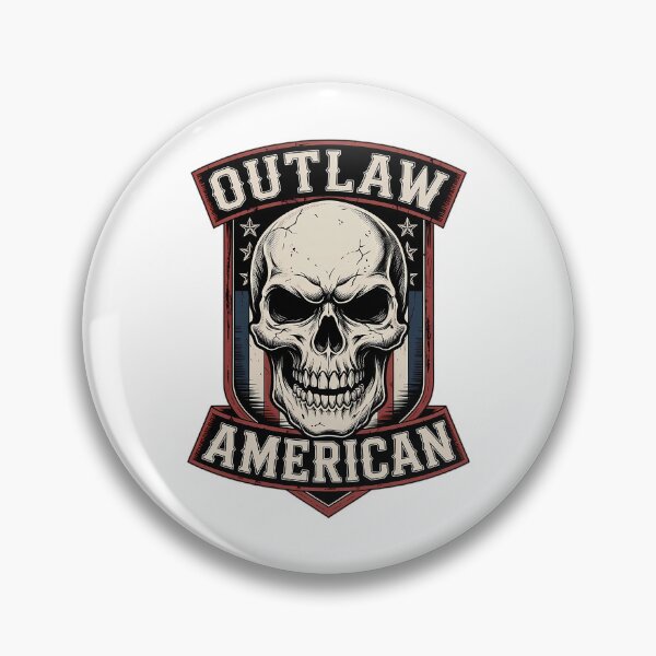 Item preview, Outlaw American Vintage Skull Shield Emblem designed and sold by samadchabot.