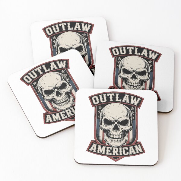 Item preview, Outlaw American Vintage Skull Shield Emblem designed and sold by samadchabot.