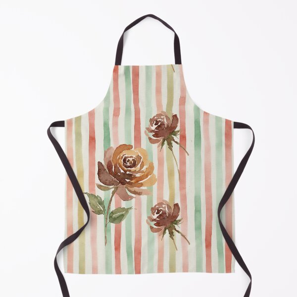 Item preview, Rustic Autumn Roses Watercolor Stripes designed and sold by wissal.studio.