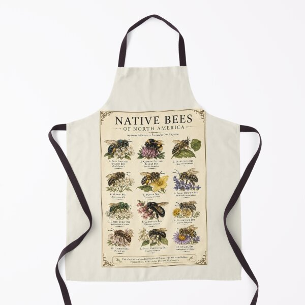 Item preview, Native Bees of North America Vintage Natural History Poster Pollinator Wall Art designed and sold by astersgraphics.