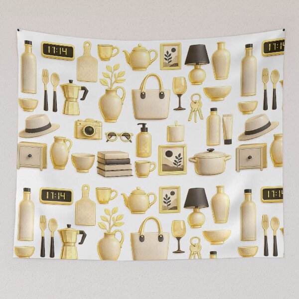Item preview,  Everyday Essentials Collection T-Shirt Design | Modern Lifestyle Objects Illustration designed and sold by Hookesmode.