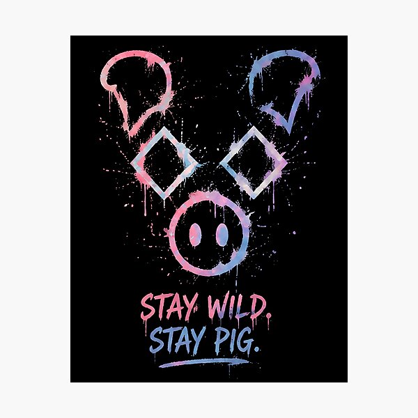 Item preview, Stay Wild Stay Pig Watercolor Splatter Streetwear T-Shirt designed and sold by IXM_CREATION.